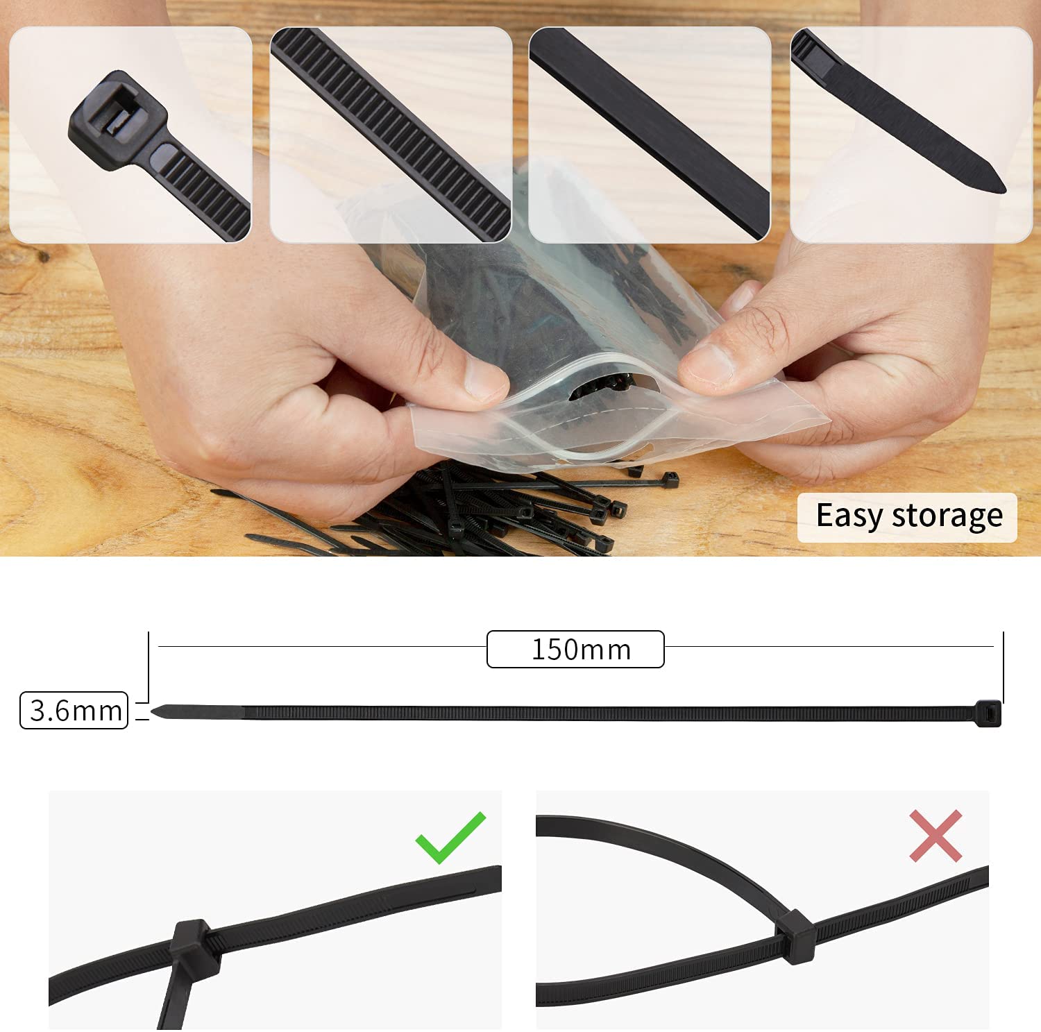 Stainless Steel Cable Ties-Multi Lock Type MLT-7 x 150